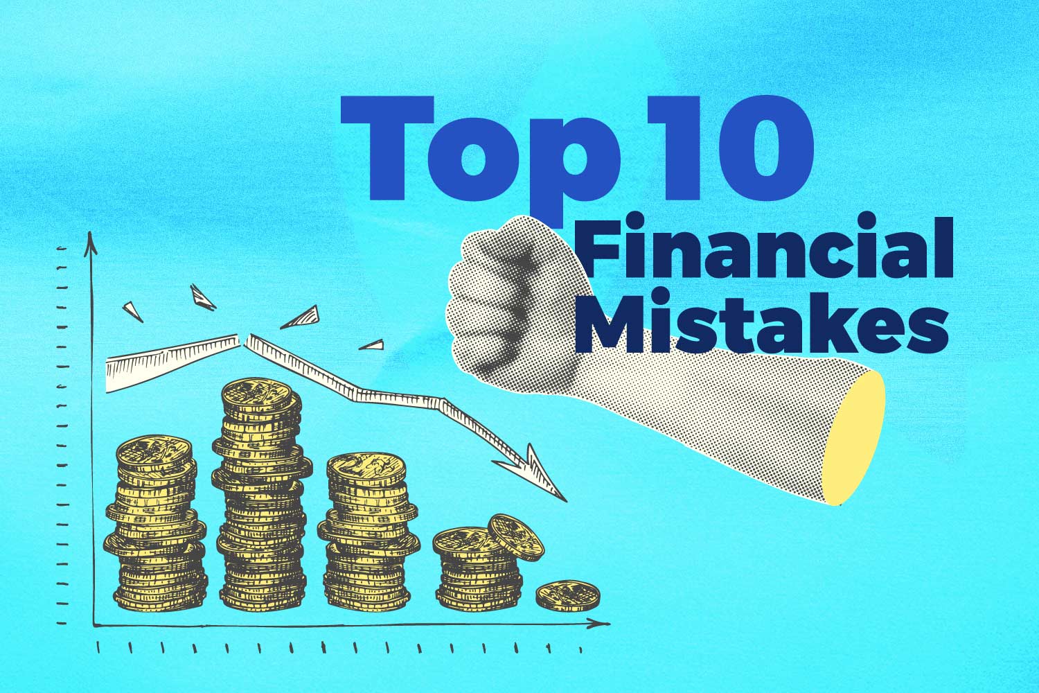 coins above each other in the Common Financial Mistakes to Avoid in Your 20s article